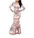 Sexy Womens Vintage Long Sleeve Bodycon Evening Gown Mermaid Maxi Dress
