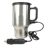 Travel Mug Stainless Steel shell with insulated Thermostatic heat controlr,Plugs into vehicle cigarette lighter