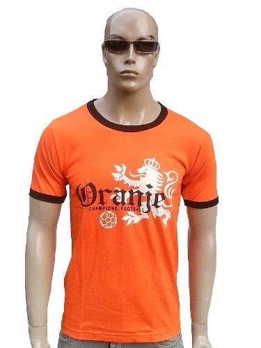 Ticila Herren T-Shirt Oranje Holland Dutch Niederlande Netherlands Champion Football Fussball WM EM Designer Fan Tee Trikot Orange XL 56
