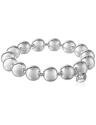 Anne Klein "Polished and Pearl" Silver-Tone Stretch Ball Bracelet
