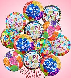 One Dozen Happy Birthday Balloons