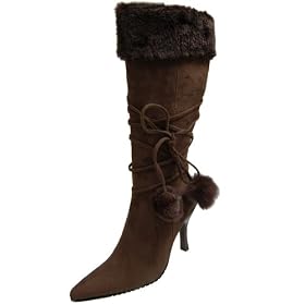 Glaze by Adi Plush Trim Lace–up High–Heel Boot