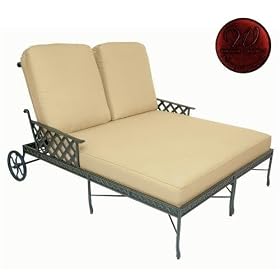 Windham Castings Savannah Casual Back Deep Seating Double Chaise Lounge Frame Only, Black... by Windham Castings