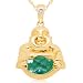 10k Yellow Gold Created Emerald Buddha Birthstone Pendant, 18
