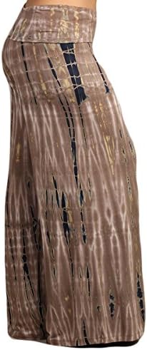 Womens Plus Size Brown & Teal Hand Dyed Tie Dye Palazzo Pants (XXXL)