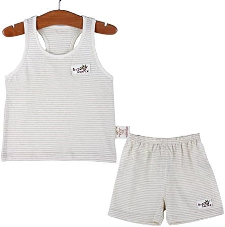 Natural Source Unisex-Baby Vest+Shorts Sets Organic Cotton 100% (100/2-3 Years, I-Shaped Colorful tripes)