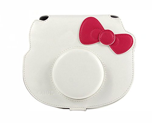 [Fujifilm Hello Kitty Instant Camera Case] -- CAIUL Comprehensive Protection Fujifilm Instax Mini Hello Kitty Instant Film Camera Case Bag With Soft PU Leather Material [Ever Ready Design ] ( White )