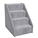 Wide Mini Pet Stairs 4-Step (Grey, 21 in. x 16 in. x 21 in. )