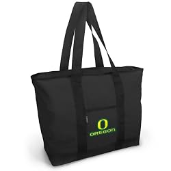 University of Oregon Tote Bag Black Deluxe UO Ducks - For Travel or Beach Best Unique Gift Ideas for Her, Women, or Ladies