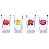 Tervis Tumbler Hibiscus 16-Ounce Double Wall Insulated Tumbler, Set of 4