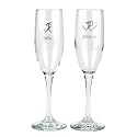 Linked Heart Bride and Groom Flutes