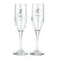 Linked Heart Bride and Groom Flutes