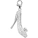 14K White Gold Diamond High Heeled Shoe Charm