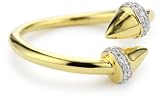 Nicky Hilton Sterling Silver With 18k Gold Wash Spike Ring, Size 7