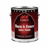 ACE PAINT DIVISION 136A105-6 EXTERIOR BARN AND FENCE LATEX FLAT PAINT - GALLON BLACK (PACK OF 4)