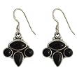 Onyx Drop-Earrings Sterling Silver Jewelry 1.25 inches