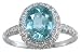 18KW Blue Zircon & Diamond Ring