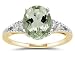 Oval Cut Green Amethyst & Diamond Ring in Yellow Gold