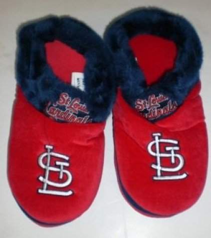 Mens St. Louis Cardinals Fuzzy Slide Slippers