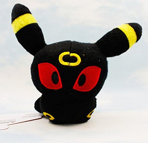 Pokemon 5'' Pocket Monster Umbreon Plush Toy Doll + 2 x Pokemon Mini Figurine(3cm)