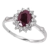 1.0ct Genuine Natural Ruby Gemstone and Diamond 10k White Gold Ring