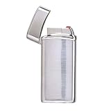 Oval Chrome Flameless Lighter in Black Pouch