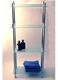 MAXWELL - Glass & Metal 4 Tier Bathroom Storage / Display Shelving