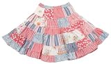 Room Seven Red Blue Patch Print Cotton Skirt