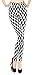 Simplicity Women's Black & White Striped / Looped Slim-Fit Tight Leggings