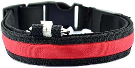 ScientistPet Flashing LED Safty Dog Collar Red,M
