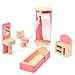 KINGSO Wooden Miniature Furniture Set Doll House Kids Toy Gift Bathroom