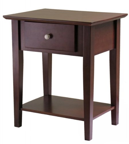 Shaker Night Stand with Drawer In Antique Wanut By Winsome