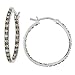 10k White Gold Brown Diamond w/ Black Rhodium Inside-Out Hoop Earrings