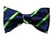 SetSense Men's Stripe Jacquard Woven Self Bow Tie Set One Size Green / Blue