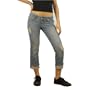 Womens American Eagle Outfitters denim capri pants. Vintage American Eagle wash capris with an one of a kind unique hand done abrasion and distress effects. Folded cuff, iconic back pocket stitch design with leather badge on waist band and zip flies. Very high quality authentic jeans for various casual occasions.(Size:2 - 44367--44368)