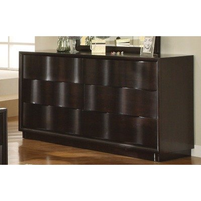 Modus Furniture Maui Wave Six Drawer Dresser, Chocolate Brown