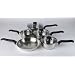 Ready Steady Cook Classic 5 Piece Stainless Steel Cookware Set, 14cm Milkpan, 16cm, 18cm, 20cm Saucepans with glass Lids and 24cm Frypan