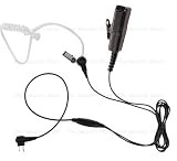 Motorola Radio 2 Pin Earpiece (Heavy Duty Kevlar Two Wire Covert Acoustic Tube Headset with Large PTT Microphone) by THE-SECURITY-STORE