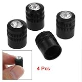 Car 4Pcs Plastic Crystal Inlaid Tire Tyre Valves Covers by uxcell