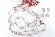 Swarovski Pearl & Swarovski Crystal Necklace, 45" Length - Powder Rose / Pink (Coco)