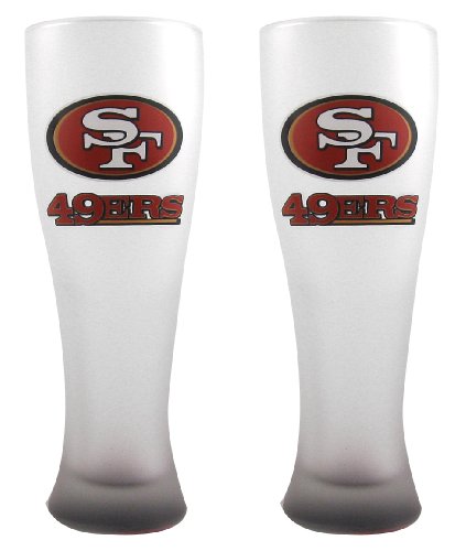 NFL San Francisco 49Ers 23-Ounce Frosted Pilsner Glass Set (Pack of 2)