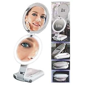 Ultimate Makeup Mirror 10X/1X Lighted - 10X/1X Ultimate Lighted Make-Up Mirror - ULT111