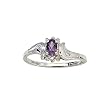 14K White Gold 0.01 ct. Diamond and 5 x 3 MM Oval Shaped Amethyst Ring
