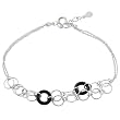 Sterling Silver and Black Agate Circles Bracelet