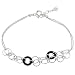 Sterling Silver and Black Agate Circles Bracelet