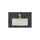 Pittsburgh Panthers Solid 14K Gold Rectangular Logo Pendant