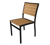 Recycled Earth-Friendly European Outdoor Dining Chair - Teak with Black Frame
