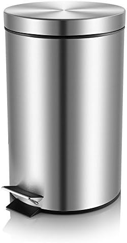 Malmo FE43005L Medium Brushed Stainless Steel Round Step Trash Can, 5L/1.3Gallon by Silaike