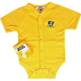 nhl hockey ducks apparel baby newborn creeper booties