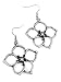Antique Silver Flower Rhinestone Center Earrings Fashion Jewelry